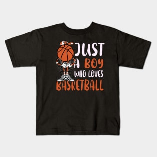 Just A Boy Who Loves Basketball Kids T-Shirt